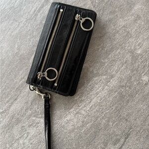 Coach Black and Gray Animal Print Interior Wallet